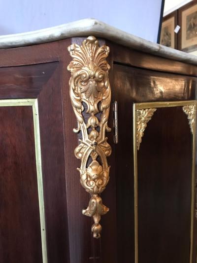 Maison Jansen Pair of Jansen Style Double Door Marble Top Bedside Cabinets or End Tables