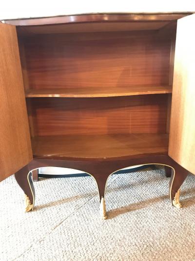 Maison Jansen Pair of Jansen Style Double Door Marble Top Bedside Cabinets or End Tables