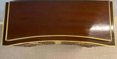 Maison Jansen Pair of Large Russian Neoclassical Style Inverted Front Commodes Chests