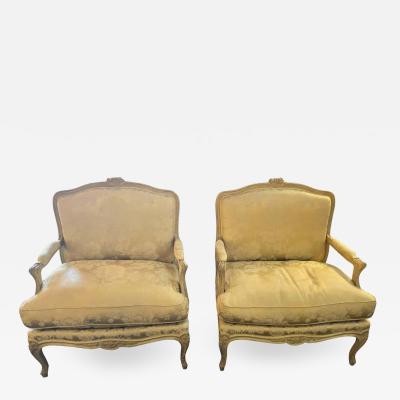 Maison Jansen Pair of Louis XV Style Lounge Chairs by Maison Jansen