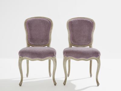 Maison Jansen Pair of Maison Jansen Louis XV neoclassical slipper chairs 1940s