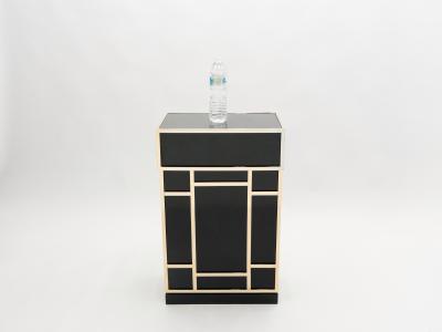 Maison Jansen Pair of Maison Jansen brass black lacquered dry bar elements 1970s