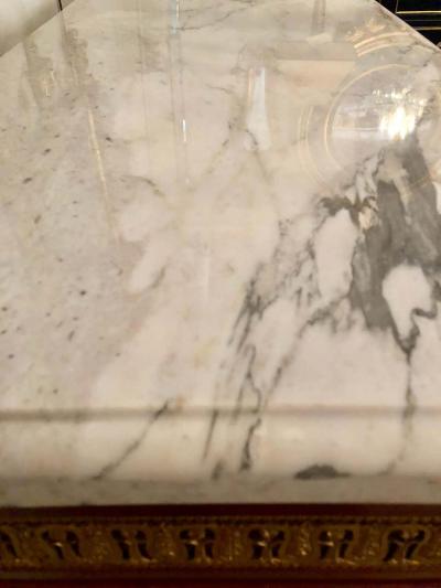 Maison Jansen Pair of Monumental Louis XVI Style Marble Top Commodes Maison Jansen