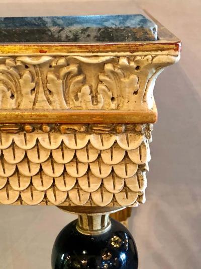 Maison Jansen Pair of Neoclassical Style Marble Top Consoles Attributed to Maison Jansen