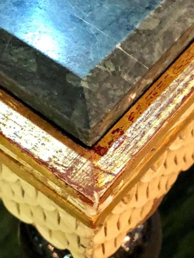 Maison Jansen Pair of Neoclassical Style Marble Top Consoles Attributed to Maison Jansen