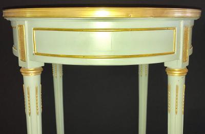 Maison Jansen Pair of Paint Decorated Jansen Style Louis XVI End Side or Bouilliotte Tables