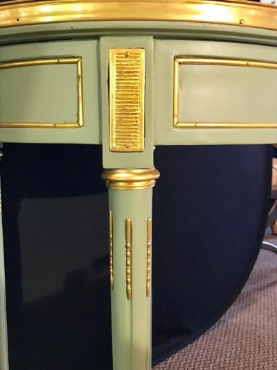 Maison Jansen Pair of Paint Decorated Jansen Style Louis XVI End Side or Bouilliotte Tables