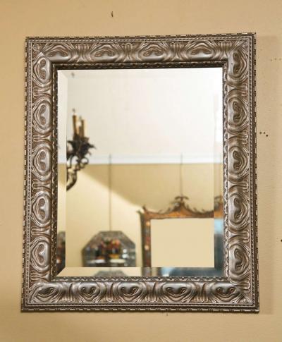 Maison Jansen Pair of Silver Gilt Mirrors Manner of Maison Jansen