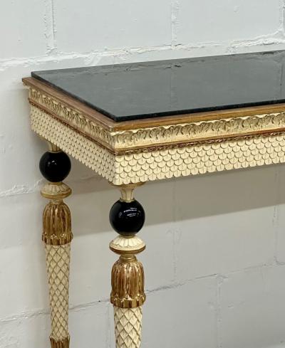 Maison Jansen Pair of Swedish Neoclassical Maison Jansen Marble Top Console Tables French