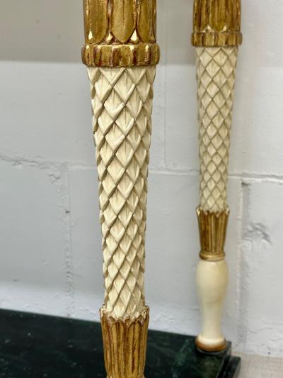 Maison Jansen Pair of Swedish Neoclassical Maison Jansen Marble Top Console Tables French