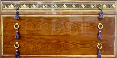 Maison Jansen Pair of Tortoise Louis XVI Style Commodes Chests or Nightstands Greek Key