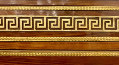 Maison Jansen Pair of Tortoise Louis XVI Style Commodes Chests or Nightstands Greek Key