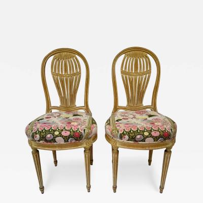 Maison Jansen Pair of Vintage Maison Jansen French Hot Air Balloon Back Side Chairs