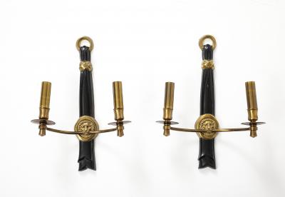 Maison Jansen Pair of classic style sconces by Maison Jansen