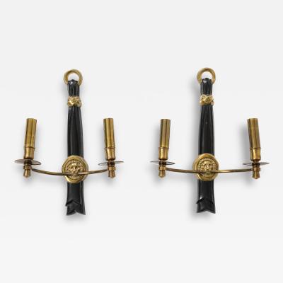 Maison Jansen Pair of classic style sconces by Maison Jansen