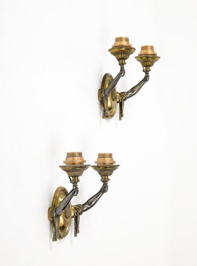 Maison Jansen Pair of classic style sconces by maison Jansen