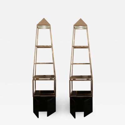 Maison Jansen Pair of pyramid shelves Maison Jansen circa 1970