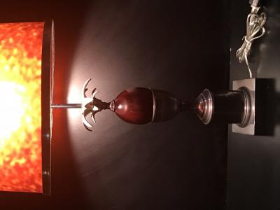 Maison Jansen Pineapple Lamp with Faux Tortoise Shell Shade in the Style of Maison Jansen
