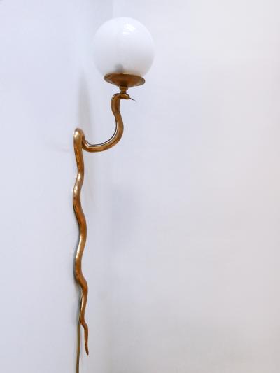 Maison Jansen Rare Decorative Cast Brass Cobra Sconce or Wall Lamp by Maison Jansen 1950s