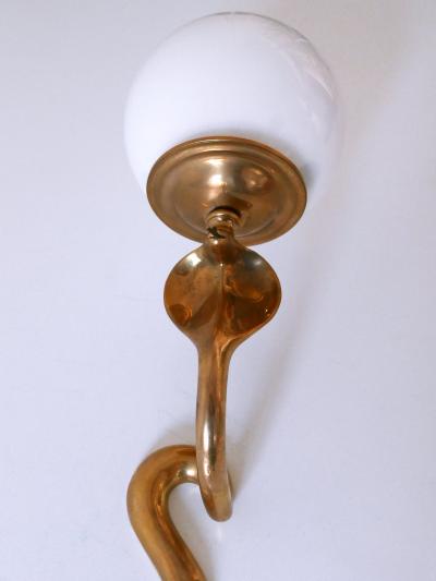 Maison Jansen Rare Decorative Cast Brass Cobra Sconce or Wall Lamp by Maison Jansen 1950s