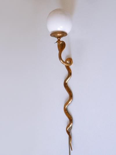 Maison Jansen Rare Decorative Cast Brass Cobra Sconce or Wall Lamp by Maison Jansen 1950s