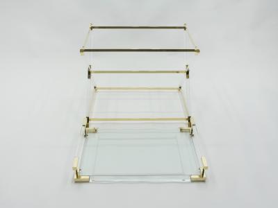 Maison Jansen Rare French side tray table lucite and brass Maison Jansen 1970s