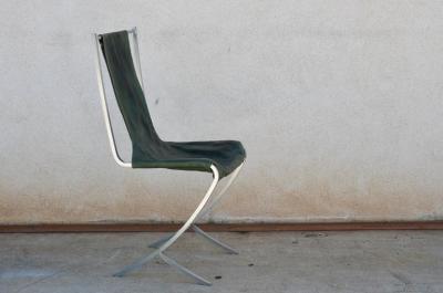 Maison Jansen Rare Set of Five Stainless Steel Chairs by Maison Jansen