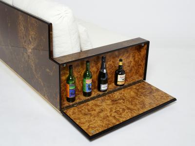 Maison Jansen Rare golden lacquer and brass Maison Jansen boucl sofa 1970s