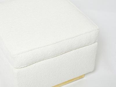 Maison Jansen Rare golden lacquer and brass Maison Jansen boucl sofa 1970s