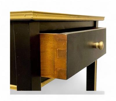 Maison Jansen Russian Neoclassical Style Hollywood Regency Nightstands Painted Wood Bronze
