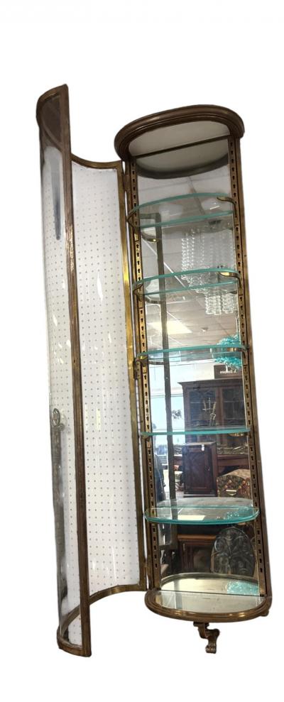 Maison Jansen SUPERB RARE PARISIAN ART DECO BRONZE GLASS CURIO CABINETS BY MAISON JANSEN