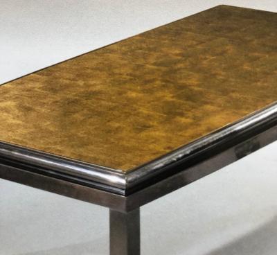 Maison Jansen Set of 2 French Verre glomis Coffee Tables by Guy Lefevre for Maison Jansen