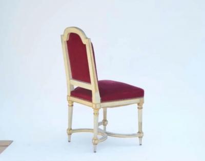 Maison Jansen Set of 5 Chic Crimson Velvet Chairs in the Style of Maison Jansen