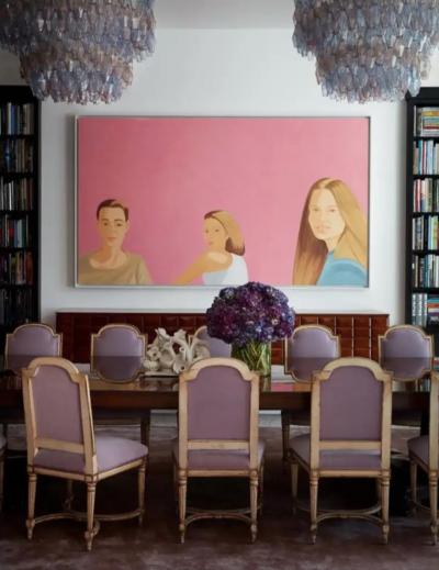 Maison Jansen Set of 5 Chic Crimson Velvet Chairs in the Style of Maison Jansen