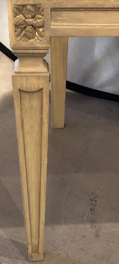 Maison Jansen Set of Five Jansen Style Paint Gilt Louis XVI Style Dining Chairs