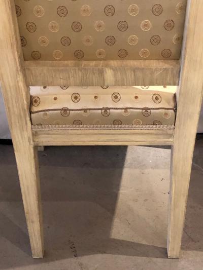 Maison Jansen Set of Five Jansen Style Paint Gilt Louis XVI Style Dining Chairs