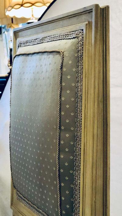 Maison Jansen Set of Six Jansen Style Dining Side Chairs Faux Linen Painted New Upholstery