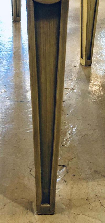 Maison Jansen Set of Six Jansen Style Dining Side Chairs Faux Linen Painted New Upholstery