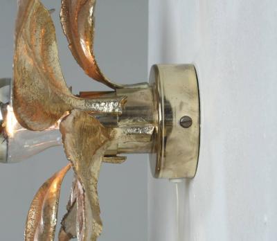 Maison Jansen Set of Three Brass Flower Appliques