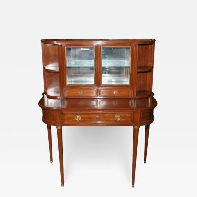 Maison Jansen Stamped Jansen Mahogany Desk Vanity Bookcase or Vitrine Louis XVI