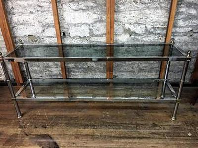 Maison Jansen Striking Maison Jansen style Chrome and Brass Accent Console