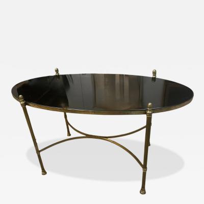 Maison Jansen Style Brass and Marble Coffee Table