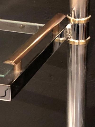 Maison Jansen Style Hollywood Regency tag re Bookcase Brass and Steel Design