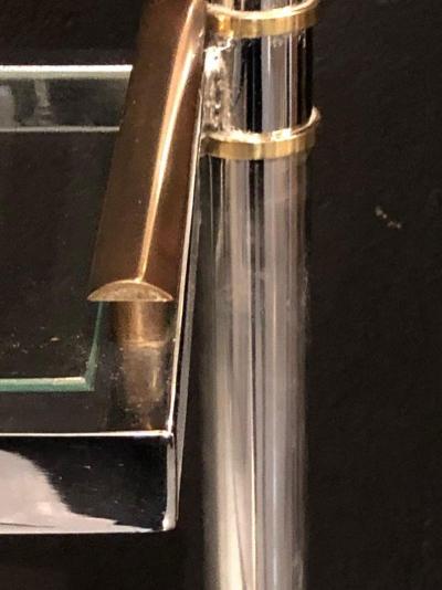 Maison Jansen Style Hollywood Regency tag re Bookcase Brass and Steel Design