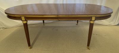 Maison Jansen Style Mahogany Dining Conference Table Louis XVI Bronze 15