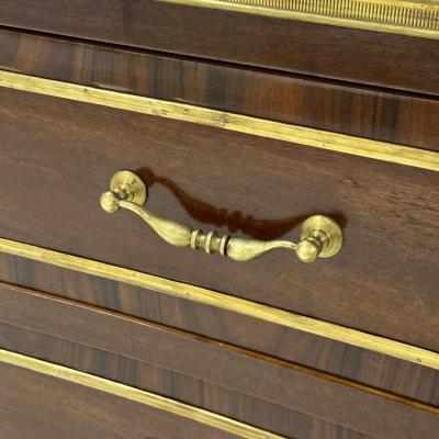 Maison Jansen Style Russian Neoclassical Large Commode Mahogany Bronze