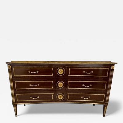 Maison Jansen Style Russian Neoclassical Large Commode Mahogany Bronze