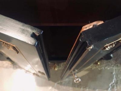 Maison Jansen Two Door Ebony Cabinets in the Manner of Maison Jansen a Pair