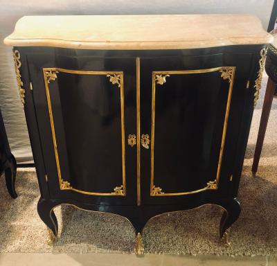 Maison Jansen Two Door Ebony Cabinets in the Manner of Maison Jansen a Pair
