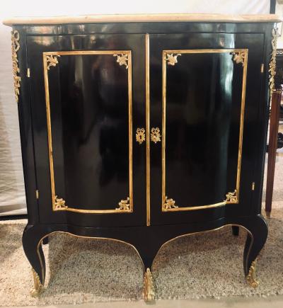 Maison Jansen Two Door Ebony Cabinets in the Manner of Maison Jansen a Pair